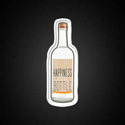 Liquid Happiness In A Bottle Vodka Bottle Flat Beer Bar Decor Led Neon Sign Rgb Color - LED neon sign view 11