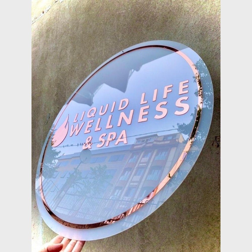 Liquid Life Wellness Spa Acrylic Business Logo Sign - Shineneon