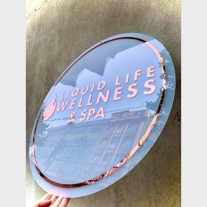 Liquid Life Wellness Spa Acrylic Business Logo Sign - Shineneon
