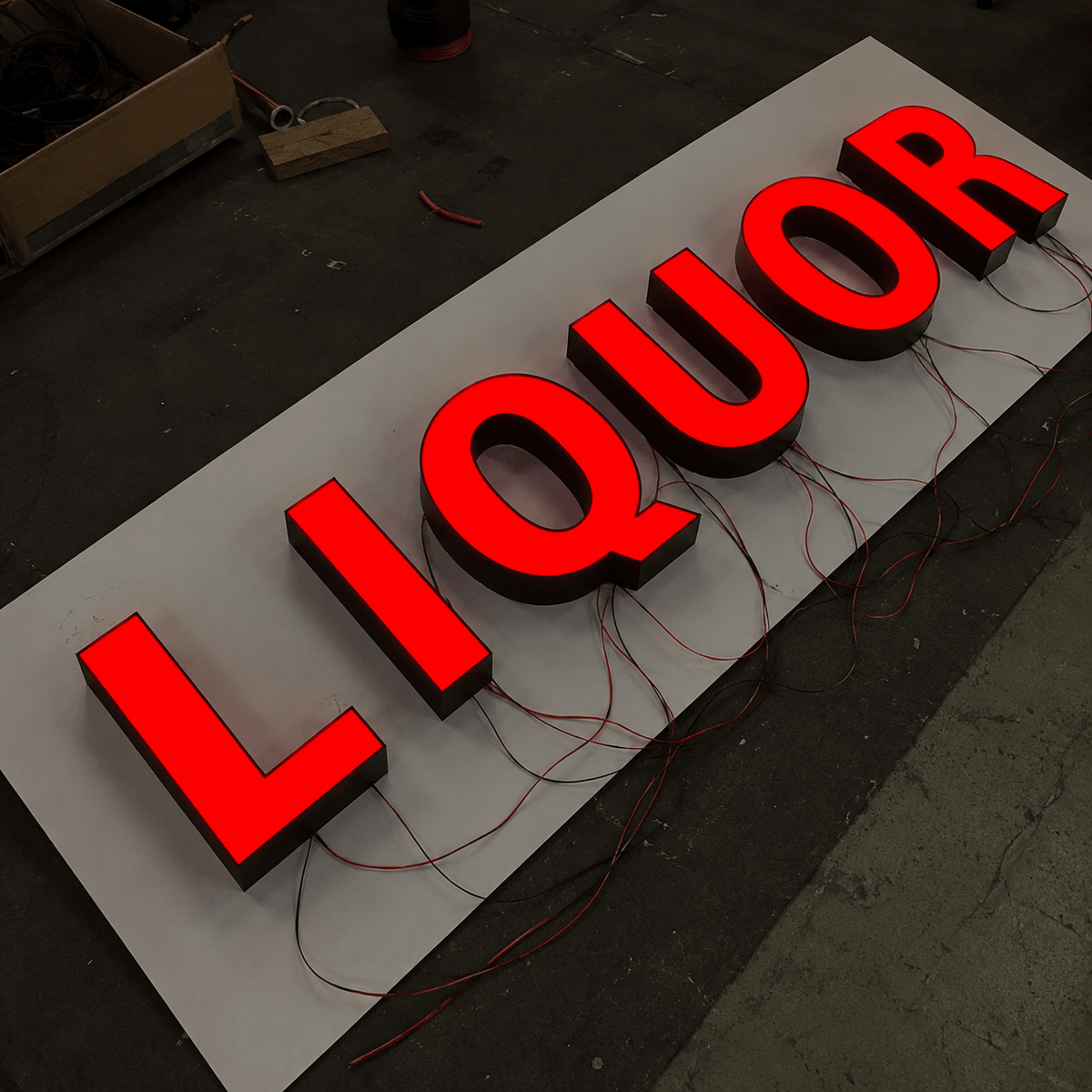 LIQUOR Custom Frontlit And Backlit Channel Letter Led Light Sign - Shineneon
