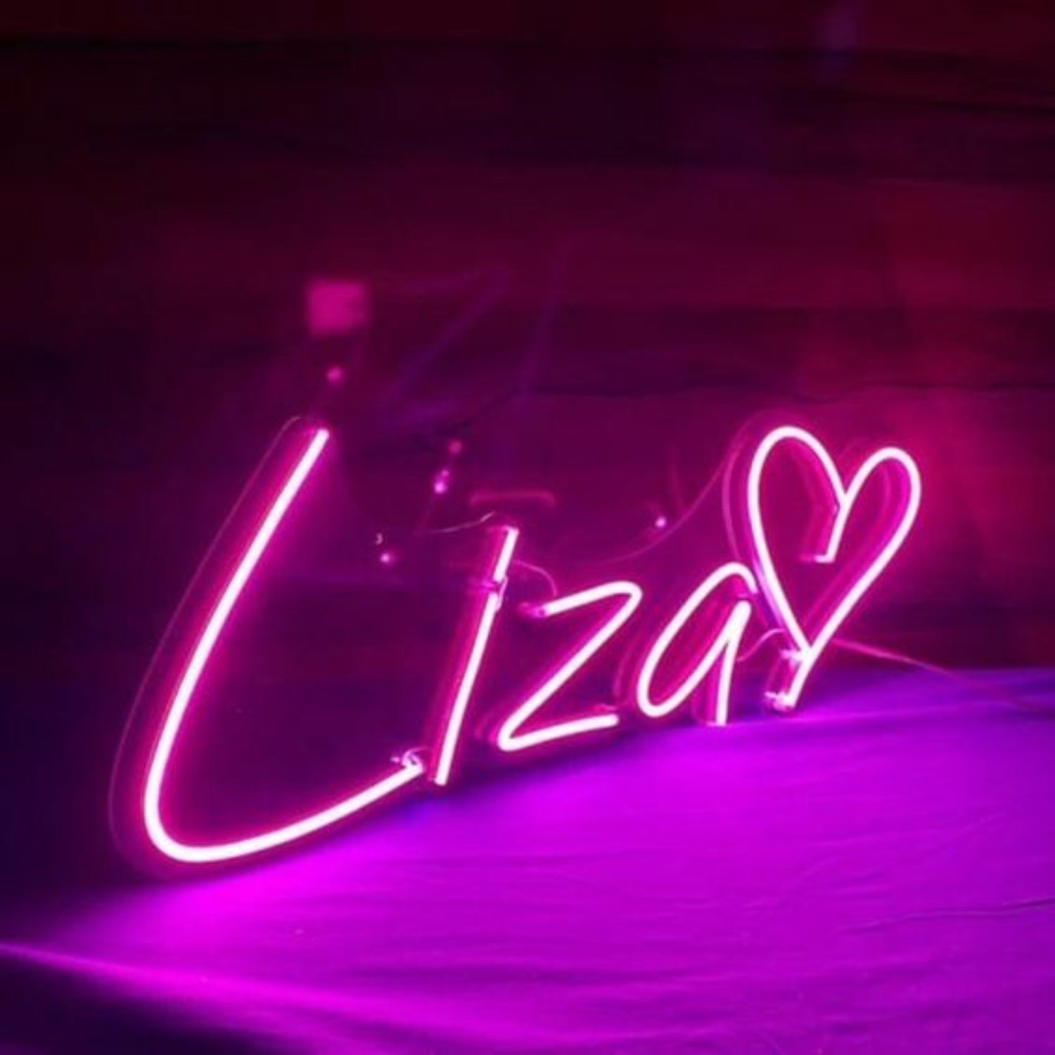 Lisa Neon Name Signs With Heart Pink Neon Sign | Shineneon