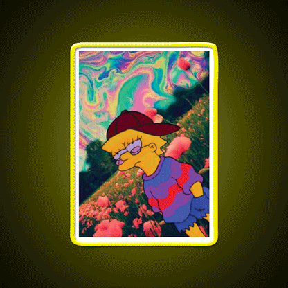 Lisa Vibes Hemp Inspired Green Leaf Led Neon Sign Rgb Color - Custom LED neon sign front view