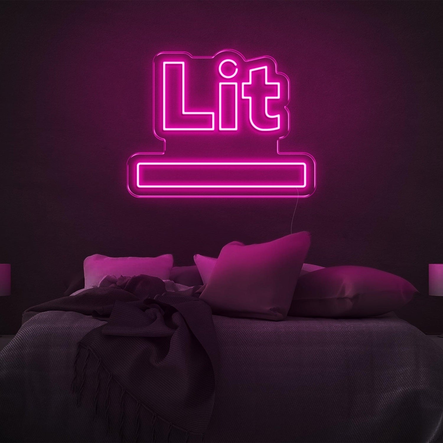 Lit Blue-Green Led Neon Sign For Modern Bedroom Wall Ambiance | Shineneon