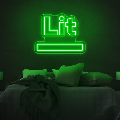 Lit Blue-Green Led Neon Sign For Modern Bedroom Wall Ambiance | Shineneon