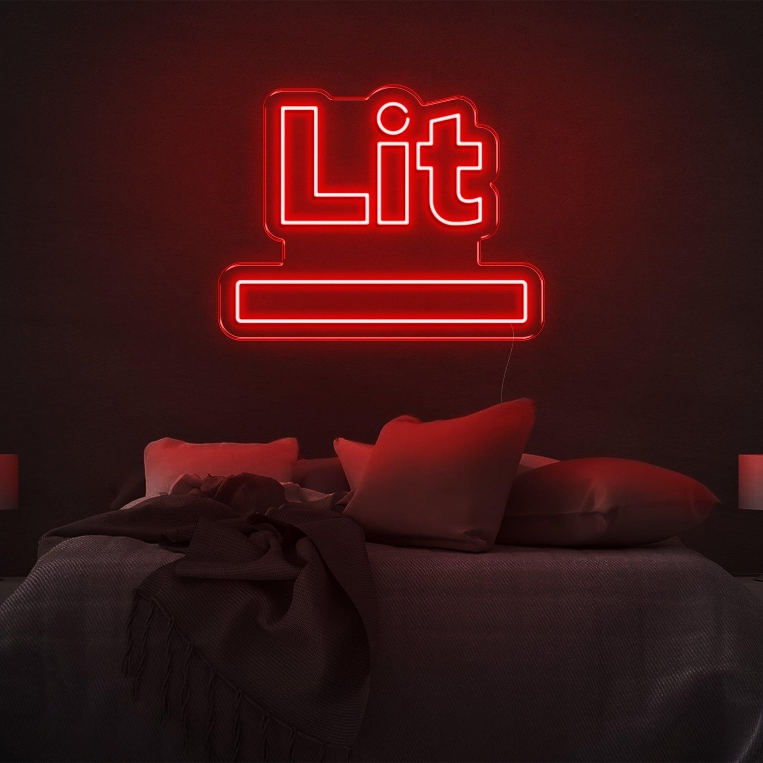 Lit Blue-Green Led Neon Sign For Modern Bedroom Wall Ambiance | Shineneon