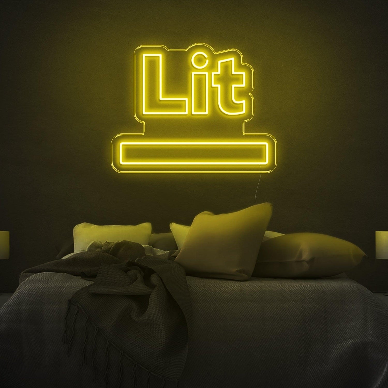 Lit Blue-Green Led Neon Sign For Modern Bedroom Wall Ambiance | Shineneon