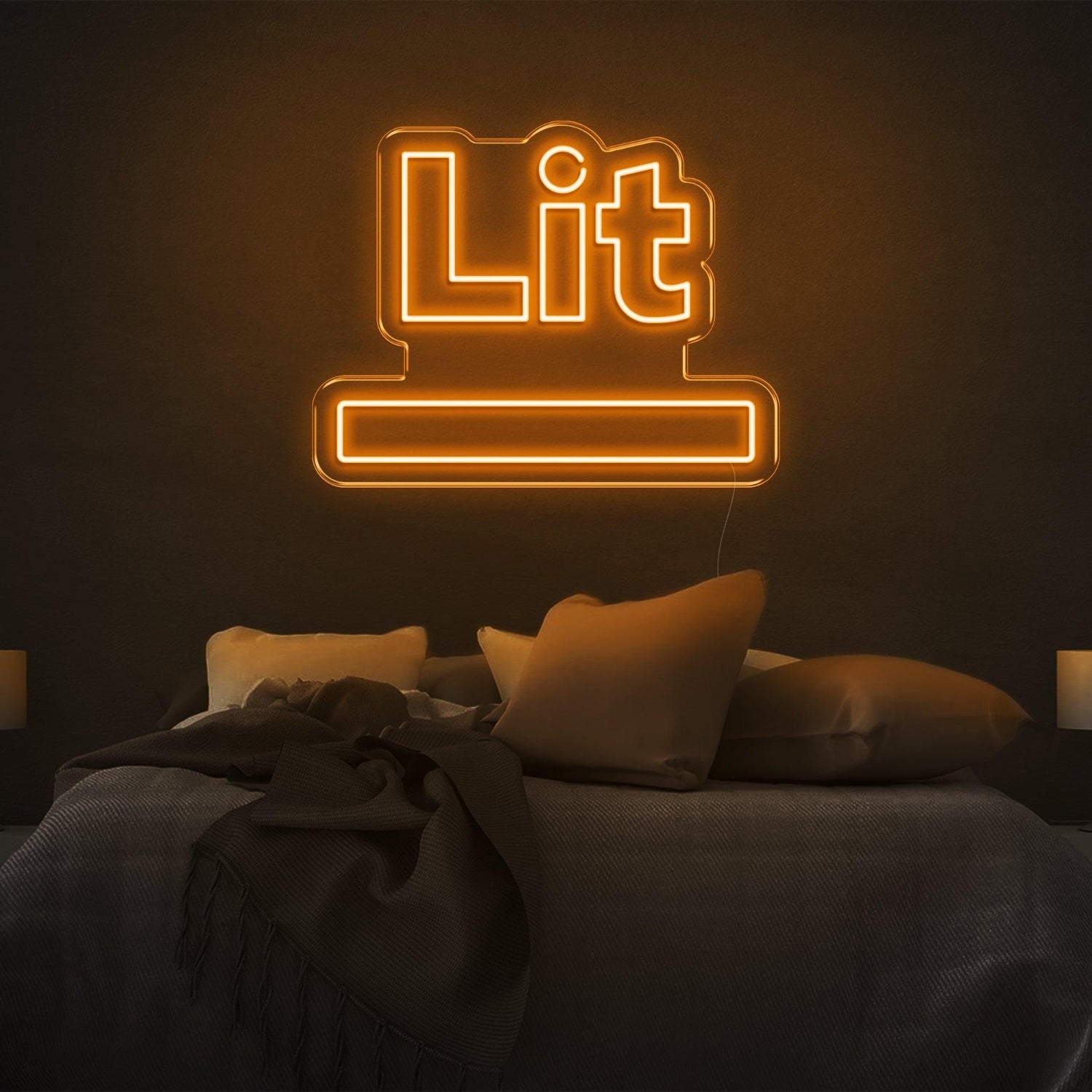 Lit Blue-Green Led Neon Sign For Modern Bedroom Wall Ambiance | Shineneon