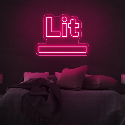 Lit Blue-Green Led Neon Sign For Modern Bedroom Wall Ambiance | Shineneon