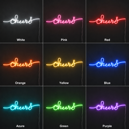 Lit Cheers Sign LED Neon LED Neon Sign color grid
