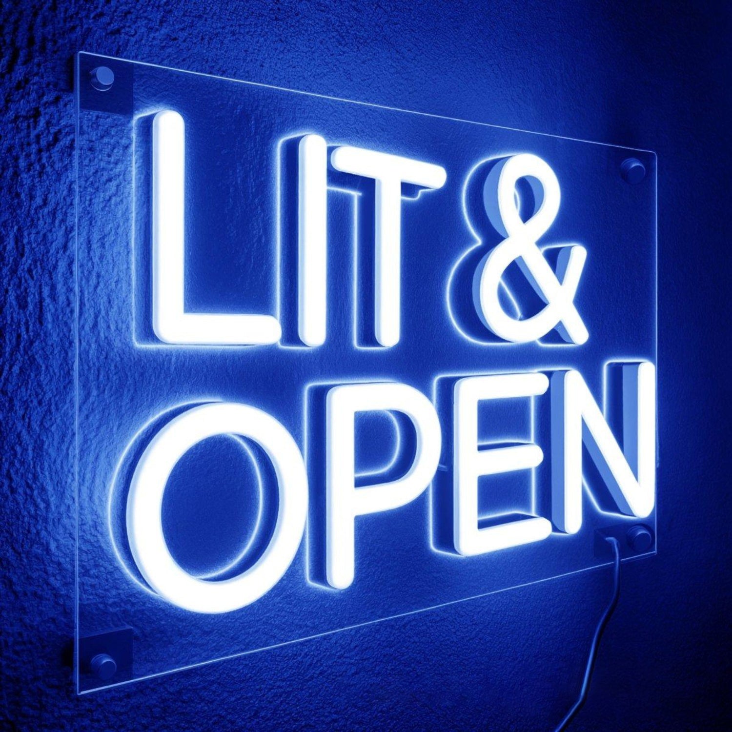 Lit Open Led Neon Sign Pink-Purple Backlit Modern Bar Decor | Shineneon