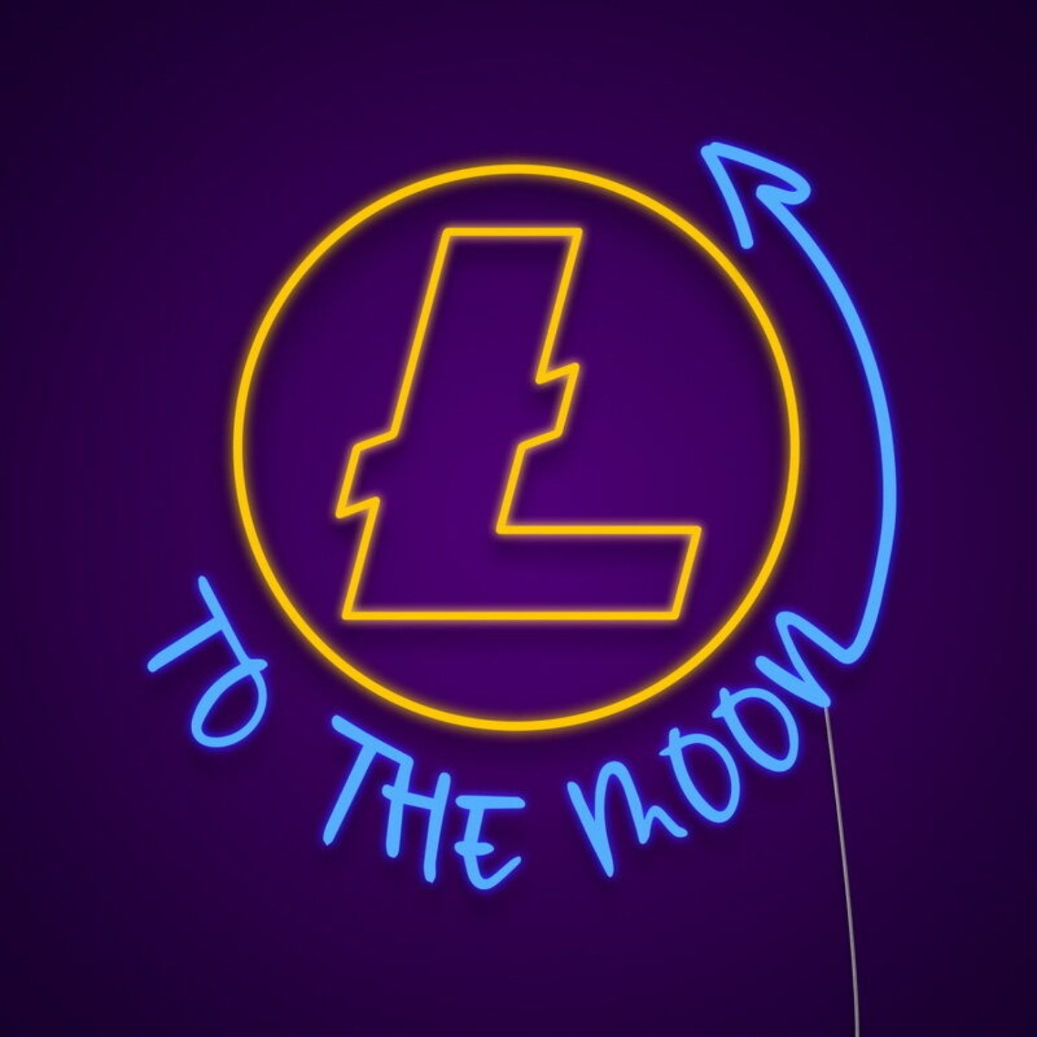 Litecoin To The Moon Sign Led Neon Sign Celebrate Cryptocurrency | Shineneon