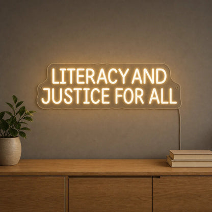 Literracy And Justice For All LED Neon Sign - Shineneon