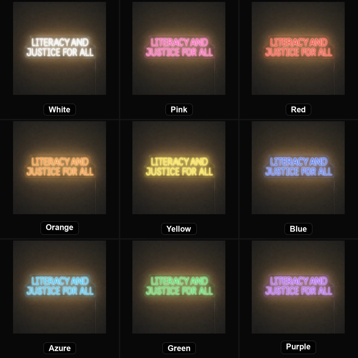 Literracy And Justice For All LED Neon Sign - Shineneon