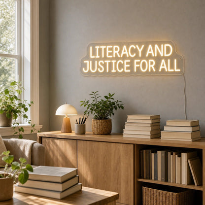 Literracy And Justice For All LED Neon Sign - Shineneon