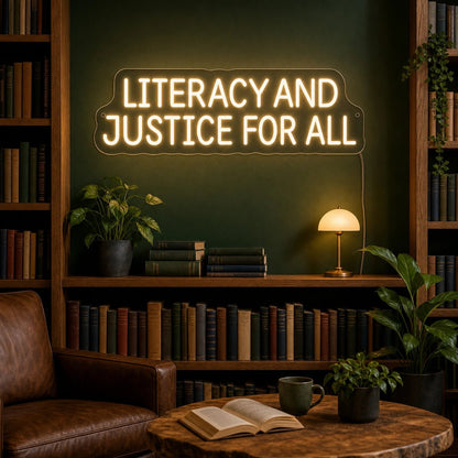 Literracy And Justice For All LED Neon Sign - Shineneon