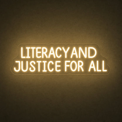 Literracy And Justice For All LED Neon Sign Home Garage Wall Decoration main product image