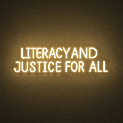 Literracy And Justice For All LED Neon Sign Home Garage Wall Decoration - Shineneon