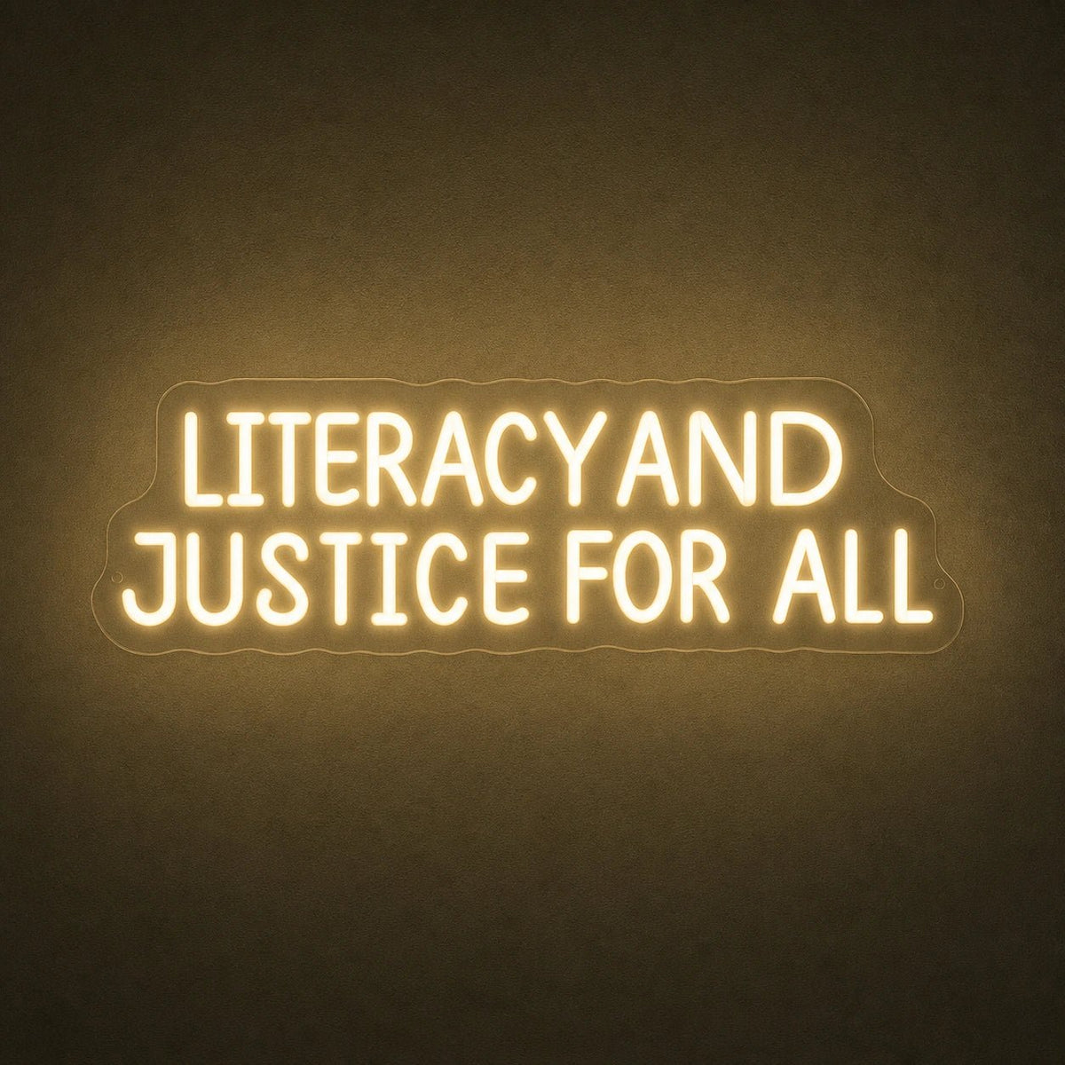 Literracy And Justice For All LED Neon Sign Man Cave Neon Sign - Shineneon