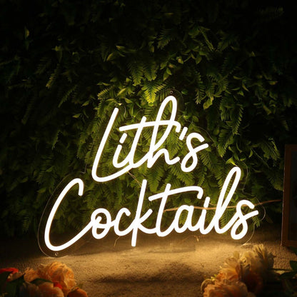 Liths Cocktails Yellow Led Neon Sign - Shineneon