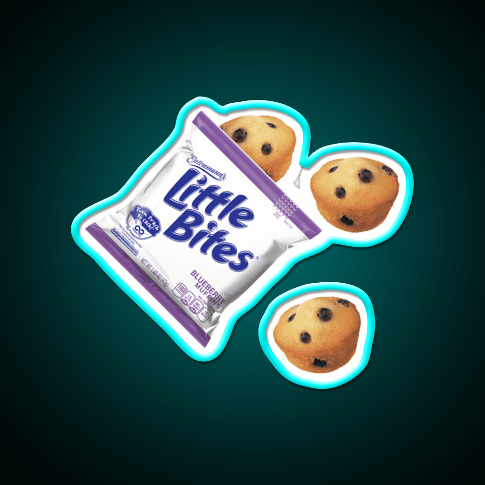 Little Bites Blueberry Muffins Snack Food Led Neon Sign Rgb Color - Shineneon