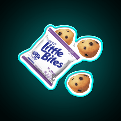 Little Bites Blueberry Muffins Snack Food Led Neon Sign Rgb Color - Shineneon