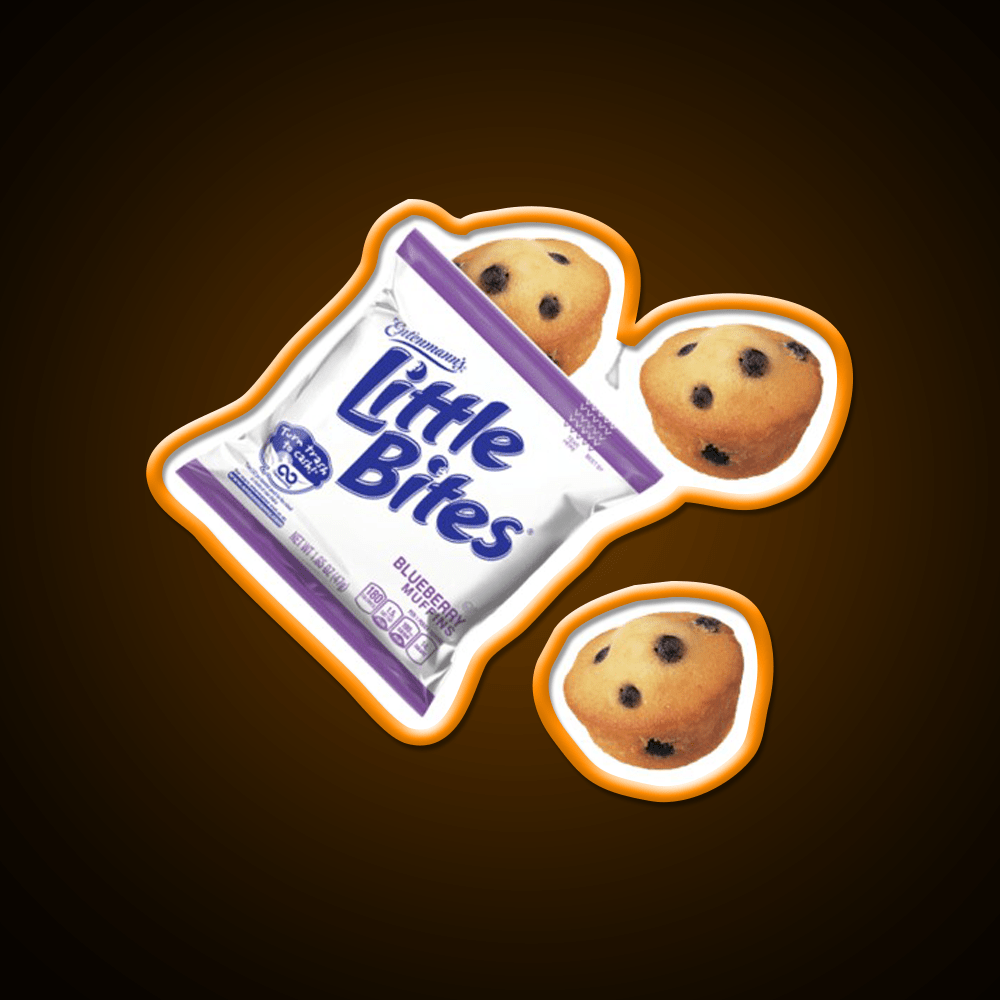 Little Bites Blueberry Muffins Snack Food Led Neon Sign Rgb Color - Shineneon