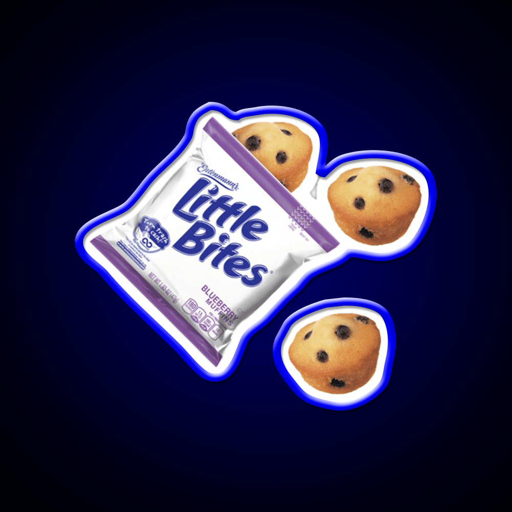 Little Bites Blueberry Muffins Snack Food Led Neon Sign Rgb Color - Shineneon