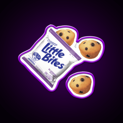 Little Bites Blueberry Muffins Snack Food Led Neon Sign Rgb Color - Shineneon