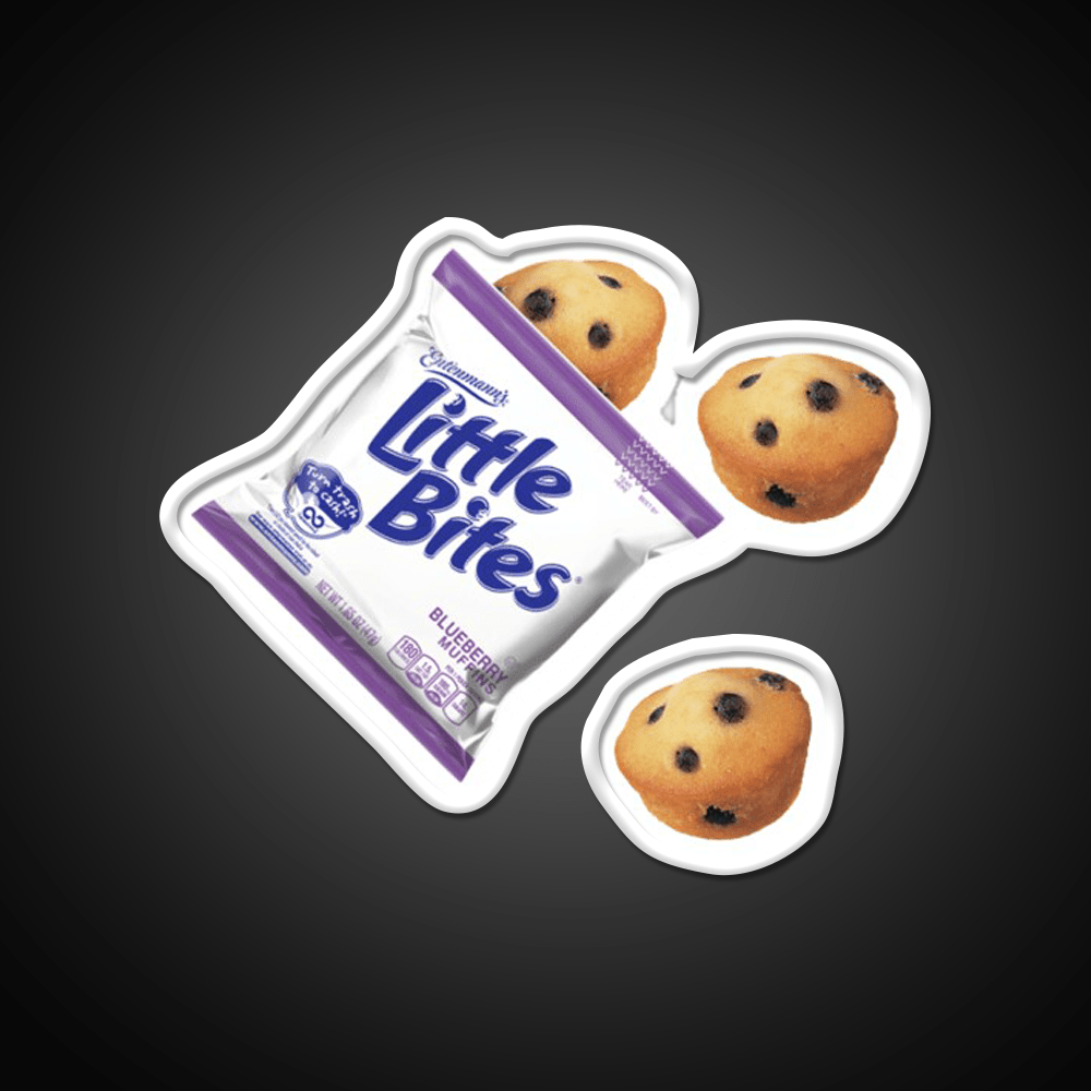 Little Bites Blueberry Muffins Snack Food Led Neon Sign Rgb Color - Shineneon