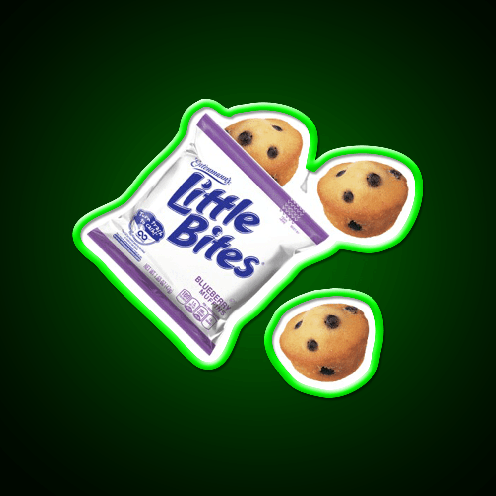 Little Bites Blueberry Muffins Snack Food Led Neon Sign Rgb Color - Shineneon