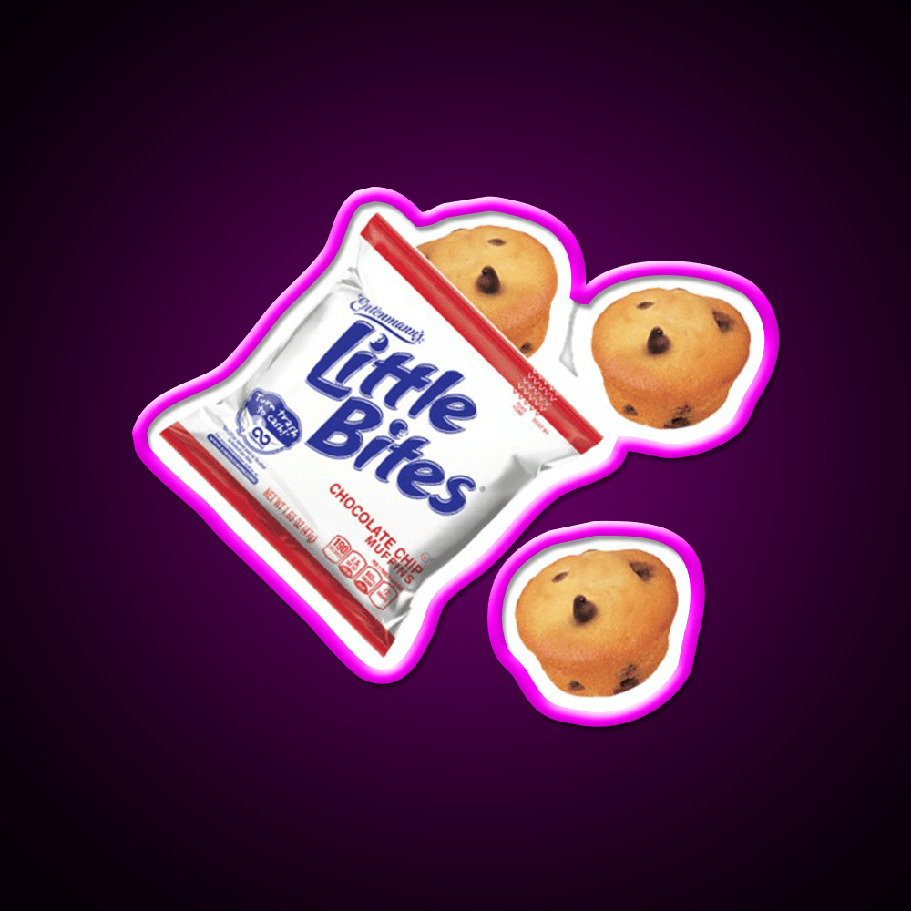 Little Bites Chocolate Chip Muffins Snack Food Led Neon Sign Rgb Color - Shineneon