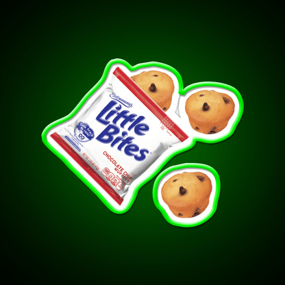 Little Bites Chocolate Chip Muffins Snack Food Led Neon Sign Rgb Color - Shineneon