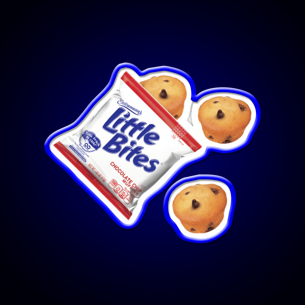 Little Bites Chocolate Chip Muffins Snack Food Led Neon Sign Rgb Color - Shineneon