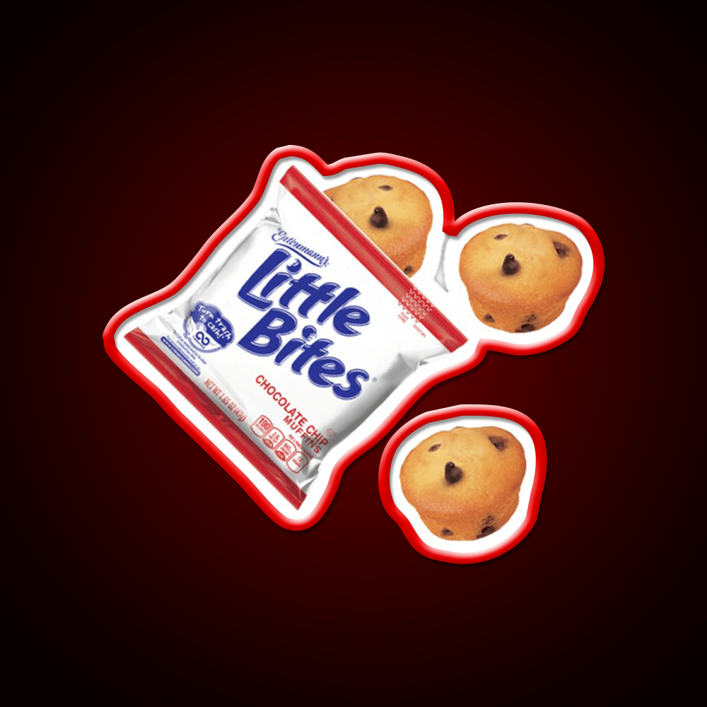 Little Bites Chocolate Chip Muffins Snack Food Led Neon Sign Rgb Color - Shineneon