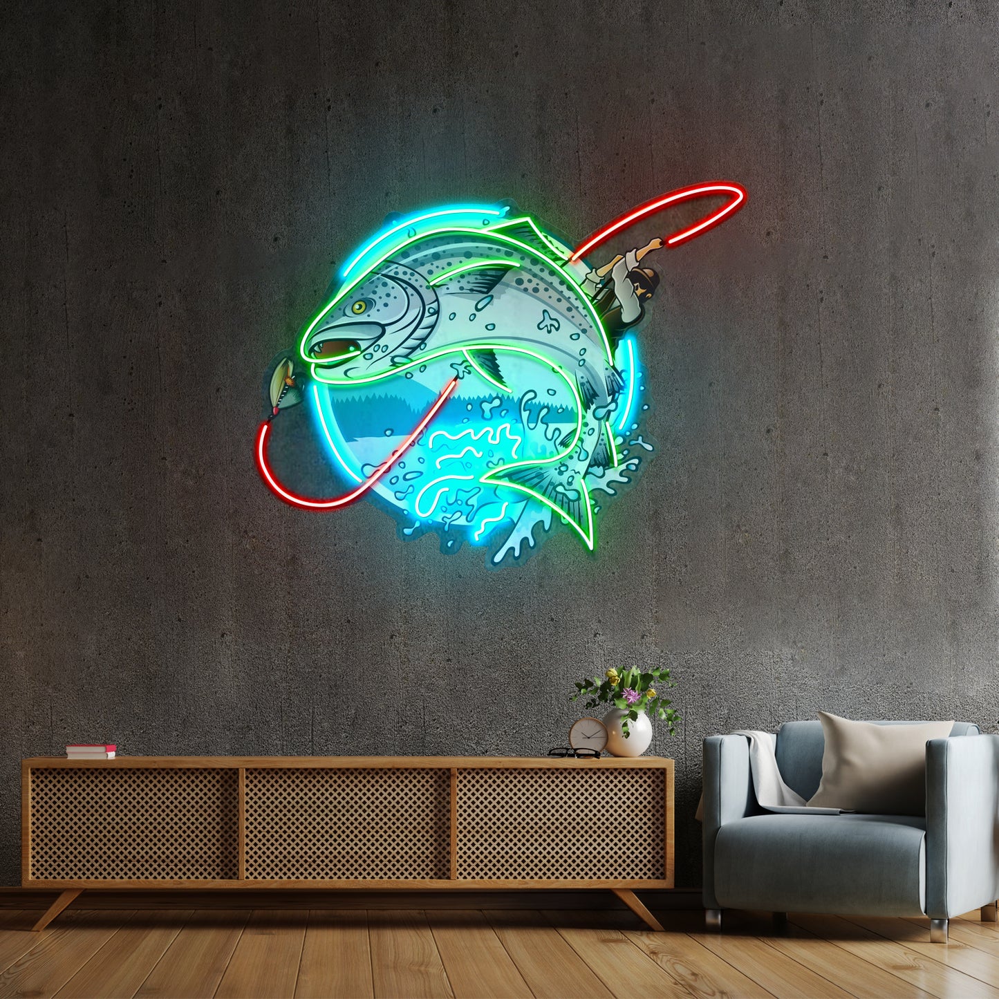 Little Fisherman Led Neon Sign Light Custom Led Signs