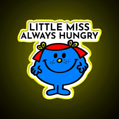 Little Miss Always Hungry Snack Food Led Neon Sign Rgb Color - Custom LED neon sign front view