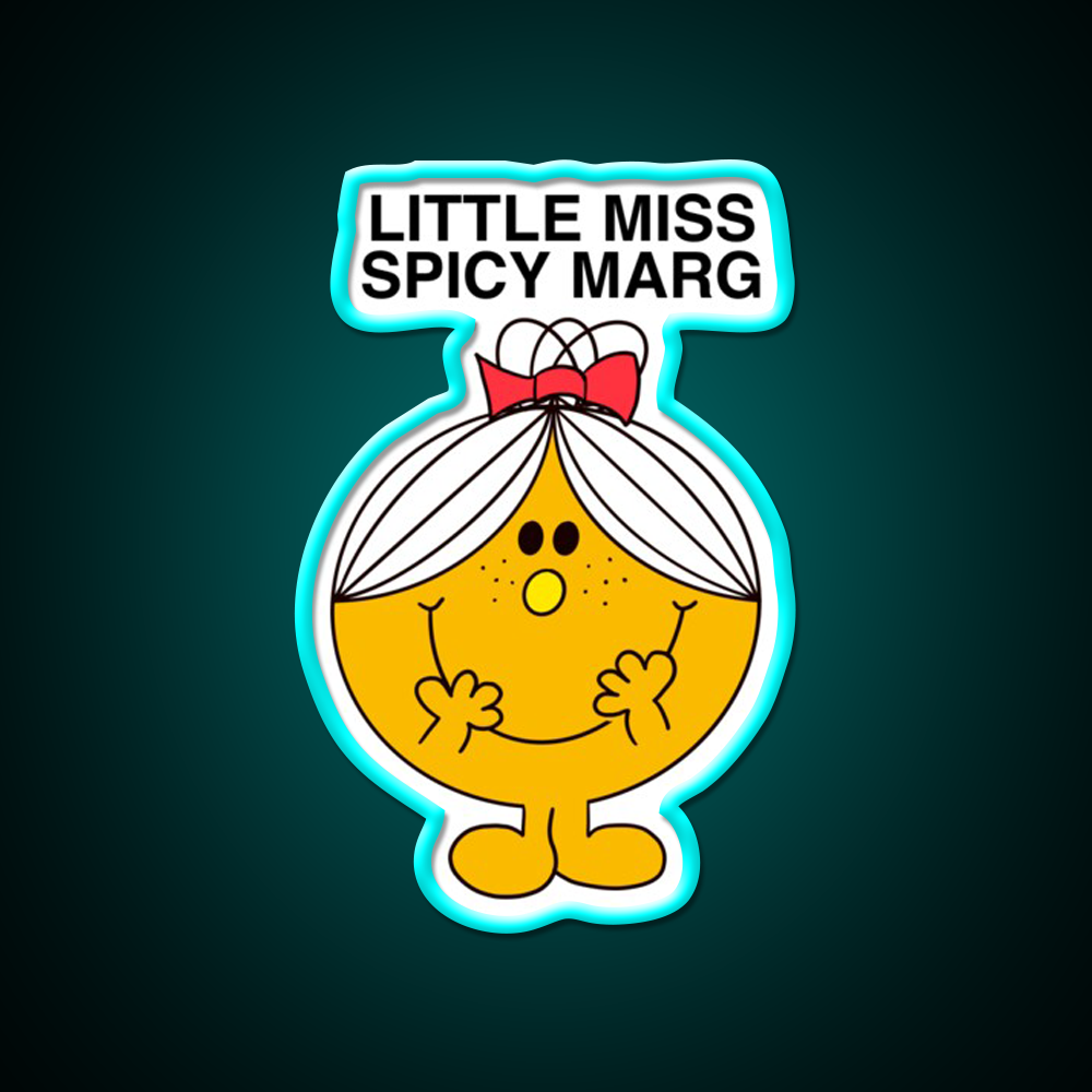 Little Miss Spicy Marg Cocktail Bar Decor Led Neon Sign Rgb Color - Size and dimension reference