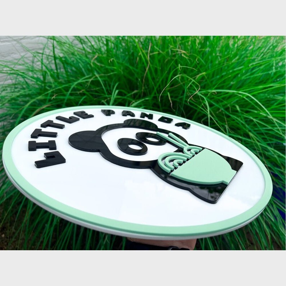 Little Panda Acrylic Business Logo Sign - Shineneon