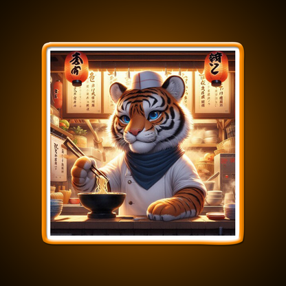 Little Ramen Chef Tiger Led Neon Sign Chinese Food Rgb Color