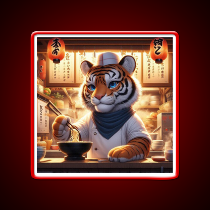 Little Ramen Chef Tiger Led Neon Sign Chinese Food Rgb Color