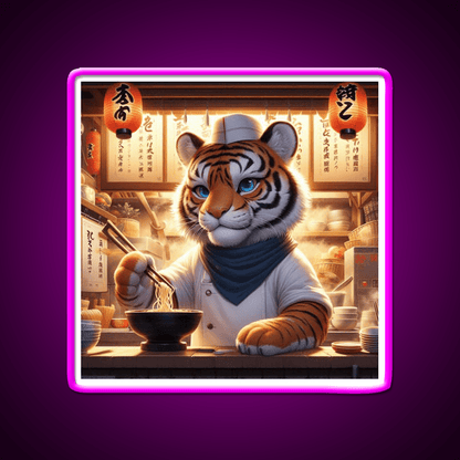 Little Ramen Chef Tiger Led Neon Sign Chinese Food Rgb Color - Shineneon