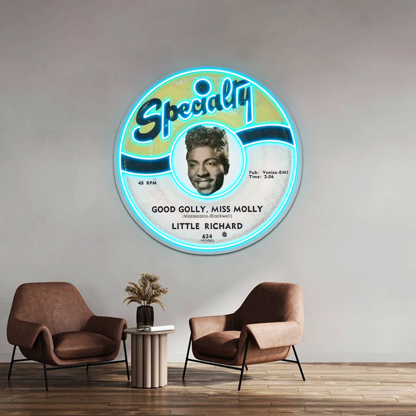 Little Richard Record Label Good Golly Miss Molly Artwork Led Neon | Shineneon