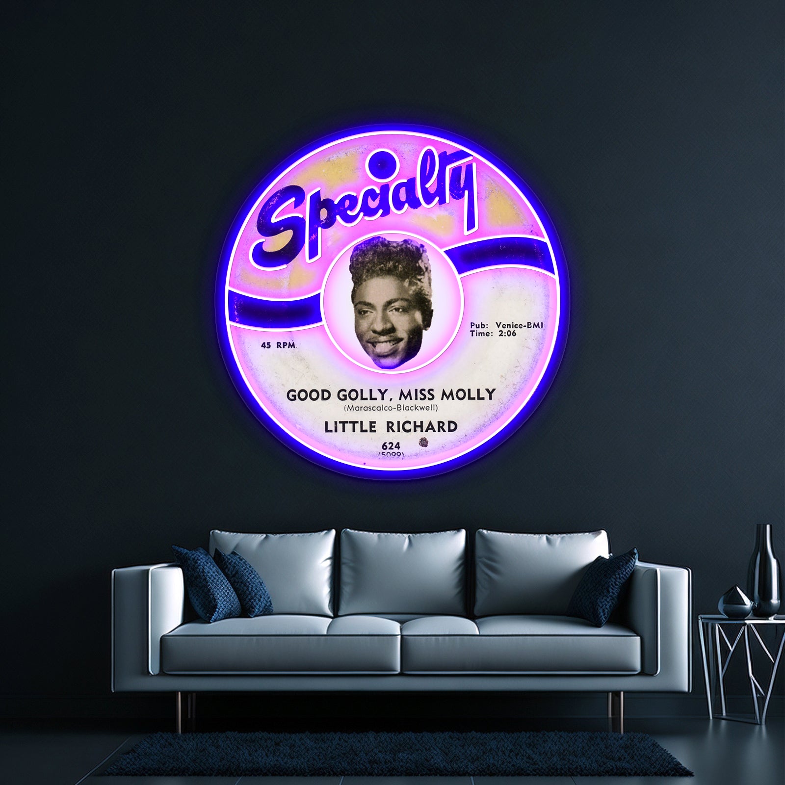 Little Richard Record Label Good Golly Miss Molly Artwork Led Neon | Shineneon