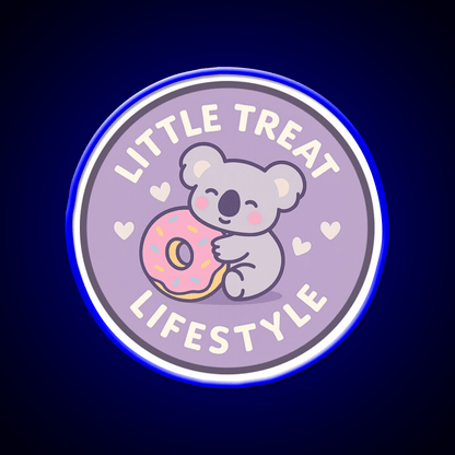 Little Treat Lifestyle Koala With Donut Snack Food Led Neon Sign Rgb Color - Shineneon