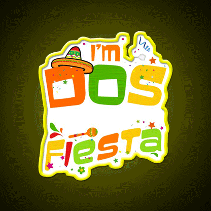 Little Twosday I Am Dos Taco 2Nd Birthday Gift Print Taco Led Neon Sign Rgb Color - Custom LED neon sign front view