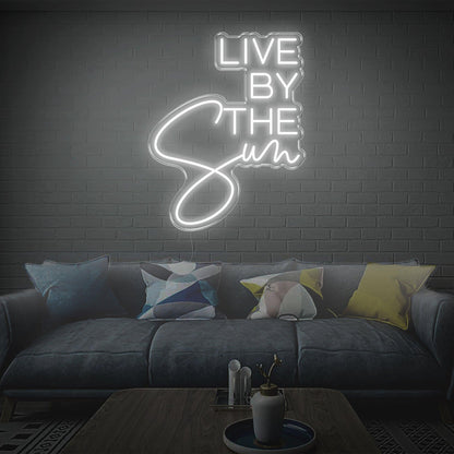 Live By The Sun Led Neon Sign Green Mixed Font Indoor Wall Art For Modern Decor | Shineneon