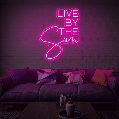 Live By The Sun Led Neon Sign Green Mixed Font Indoor Wall Art For Modern Decor | Shineneon