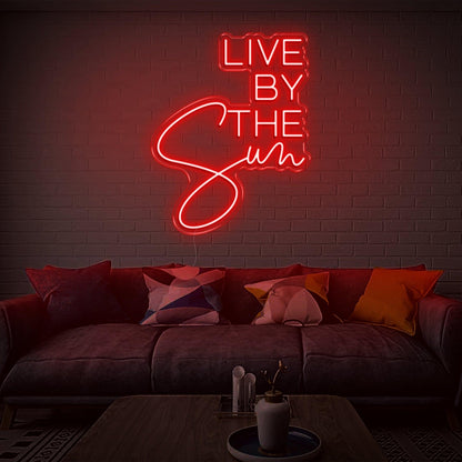 Live By The Sun Led Neon Sign Green Mixed Font Indoor Wall Art For Modern Decor | Shineneon