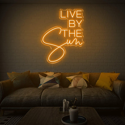 Live By The Sun Led Neon Sign Green Mixed Font Indoor Wall Art For Modern Decor | Shineneon