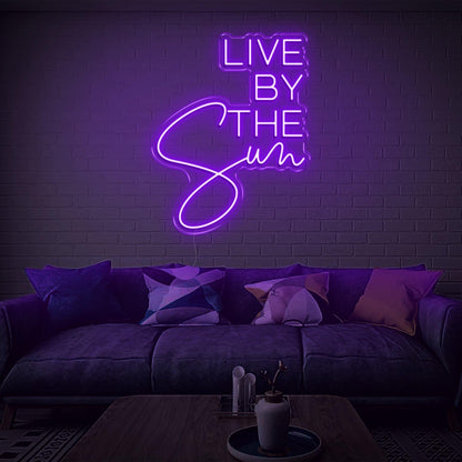 Live By The Sun Led Neon Sign Green Mixed Font Indoor Wall Art For Modern Decor | Shineneon